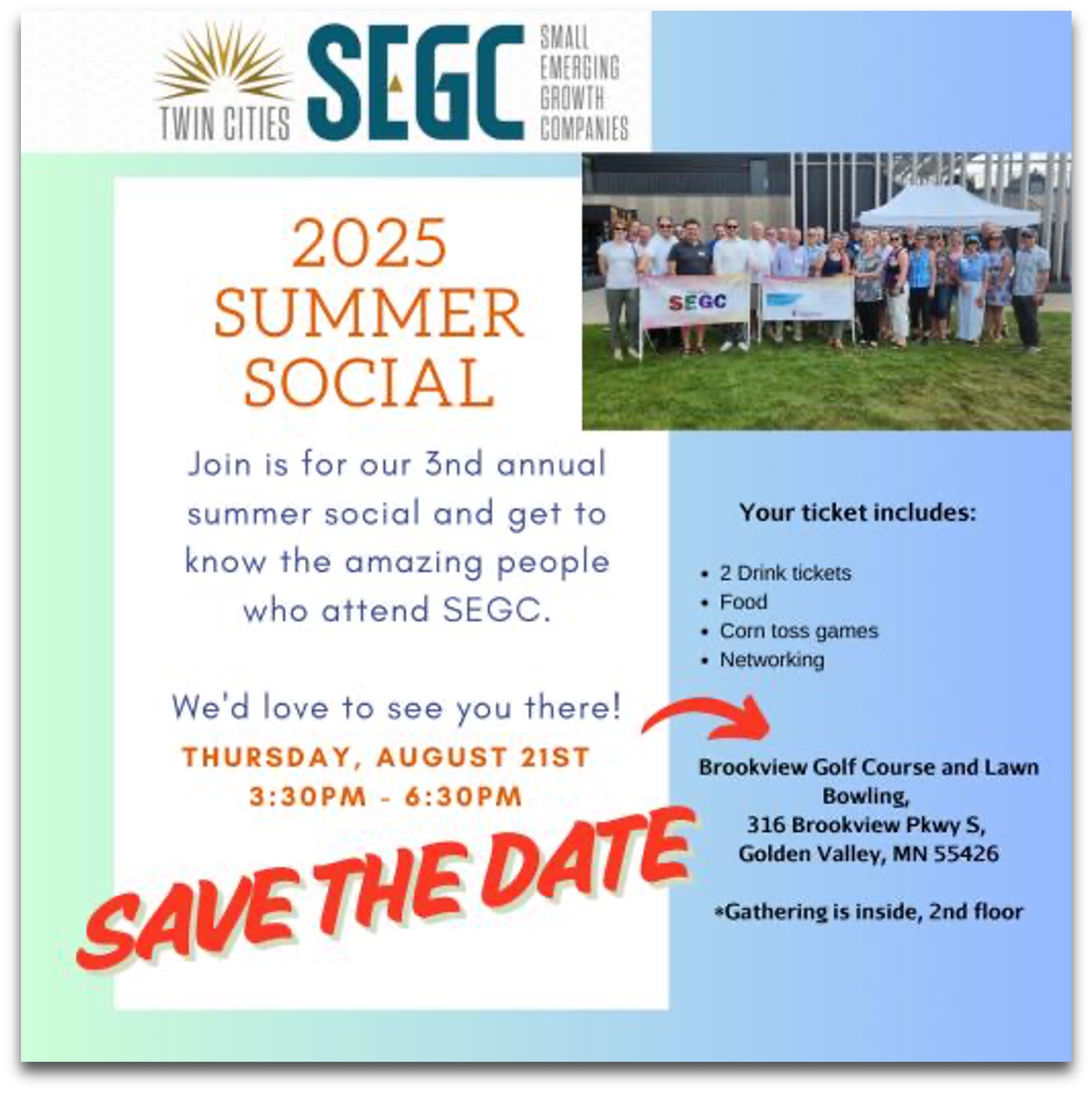 Invitation for SEGC Summer Social 2025